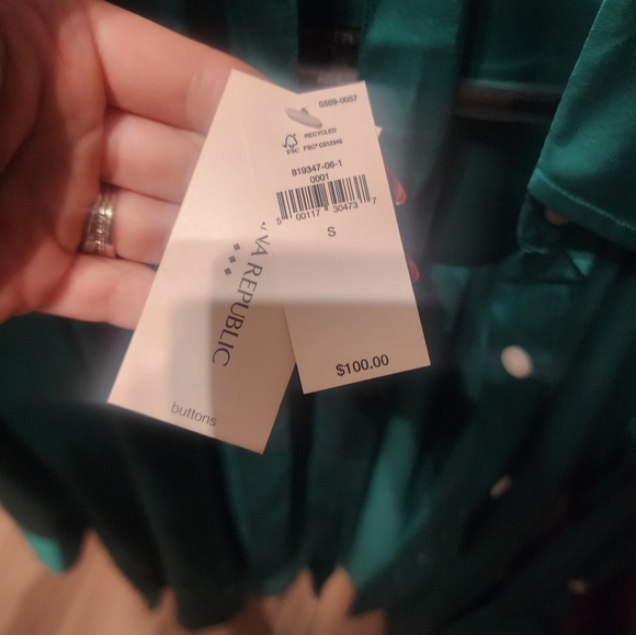 Banana Republic Teal Button-Up Dress